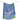 blue silk scarf with fern print, accents of white and green
