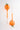 Peach glass watering globes on a white background. 