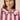 Cropped Cotton Pyjamas in Pink & Burgundy Stripe