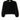 Black collared long sleeved shirt with ruffles on a white background.