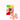 A colorful bag of yellow and red gummy worms on a white background