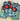 Bright colored blue floral cloth napkins on a white cloth background. 