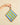 Hand holding a striped pouch with blue and green stripes on a beige background