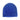 Blue knit beanie on a white background