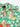 A colorful patterned quilted jacket detail on a white background. 