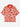 A red and cream patterned polo shirt on a white background. 