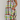 Person wearing a colorful striped dress against a plain background