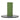 A green and black candle holder on a white surface.
