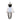 Decorative cat-shaped ornament with a white dress and black striped legs on a white background