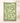 Green tea towel with floral artichoke pattern hanging on a line