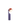 Modern floor lamp with a purple base and red shade on a white background