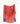 red silk scarf with fern print, accents of  blue and green